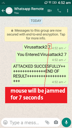 Virusattack command, whatsapp cloud remote
